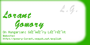 lorant gomory business card